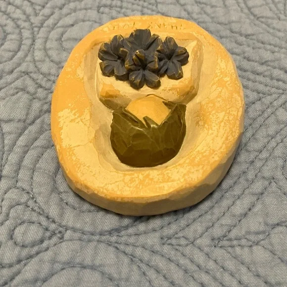 Willow Tree Decorative Thank You Stone with Floral Design 2004 - Picture 3 of 8